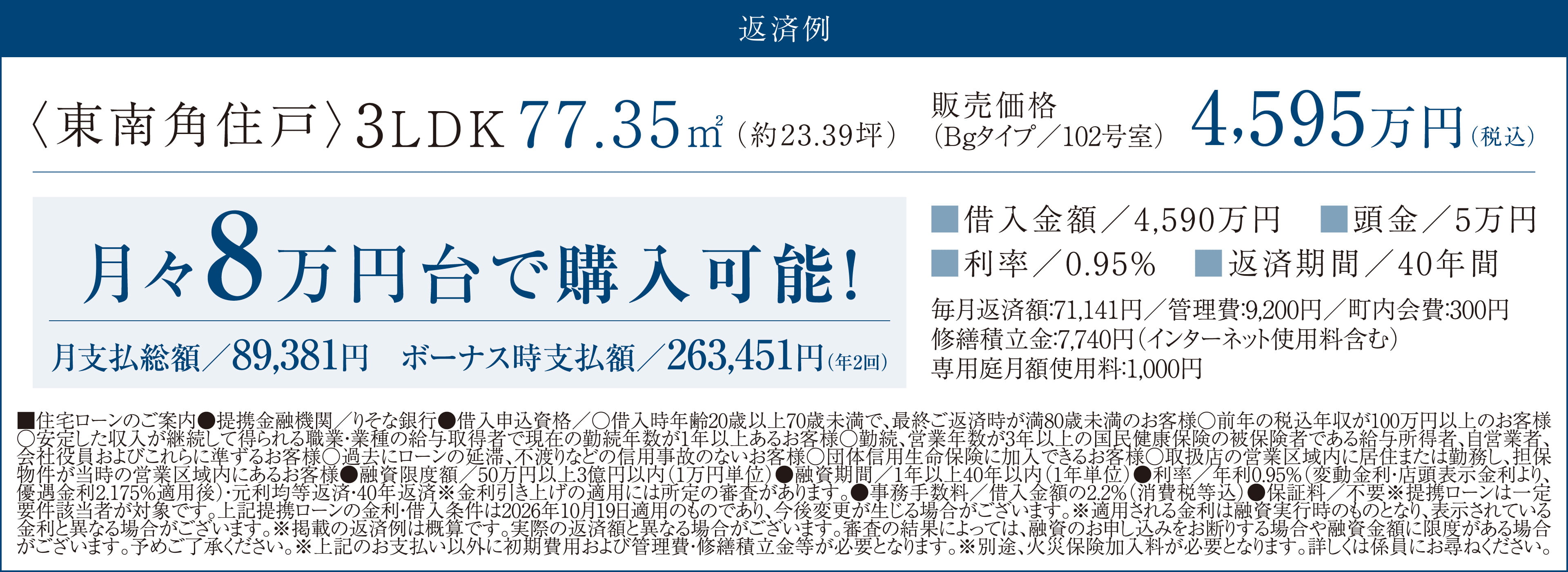 Bgtype返済例